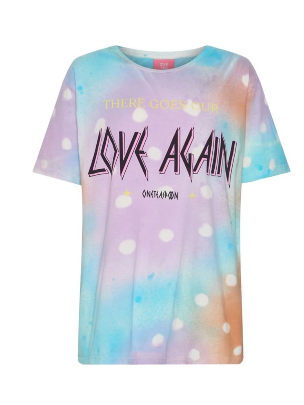 NWT One Teaspoon Love Again Tie Dye Graphic Tee XS Oversized Cotton t-shirt